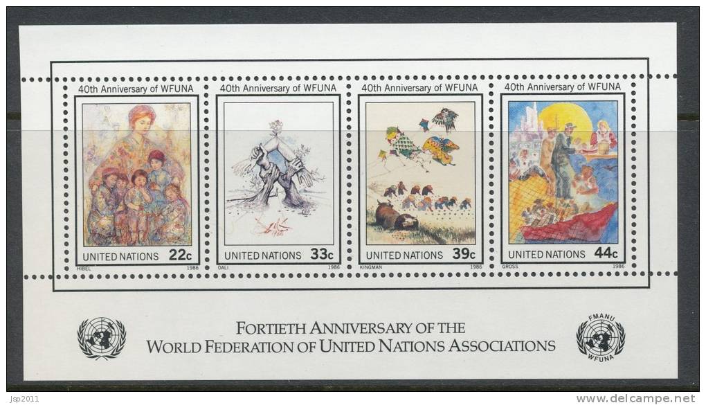 UN New York 1986 Michel 515-518 Block 9, MNH** - Blocks & Sheetlets