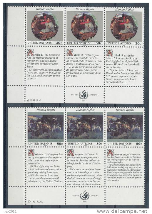 UN New York 1991 Michel 623-624, 2 Blocks Of 6, MNH** - Blocks & Sheetlets