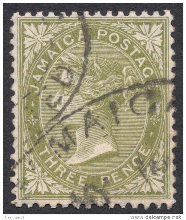 Jamaica, 3 P, 1907, Scott # 47, Used - Jamaica (...-1961)