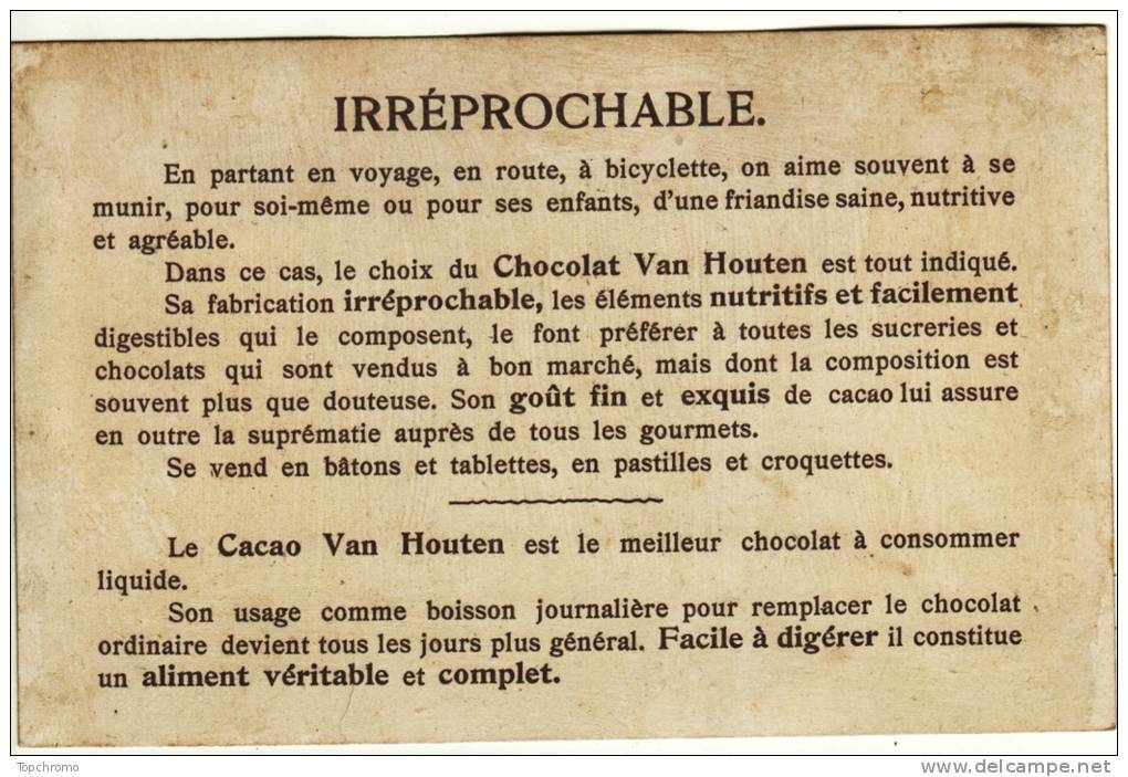 CHROMO Chocolat Van Houten Chasse Au Rhinocéros Chasseurs Lances - Van Houten