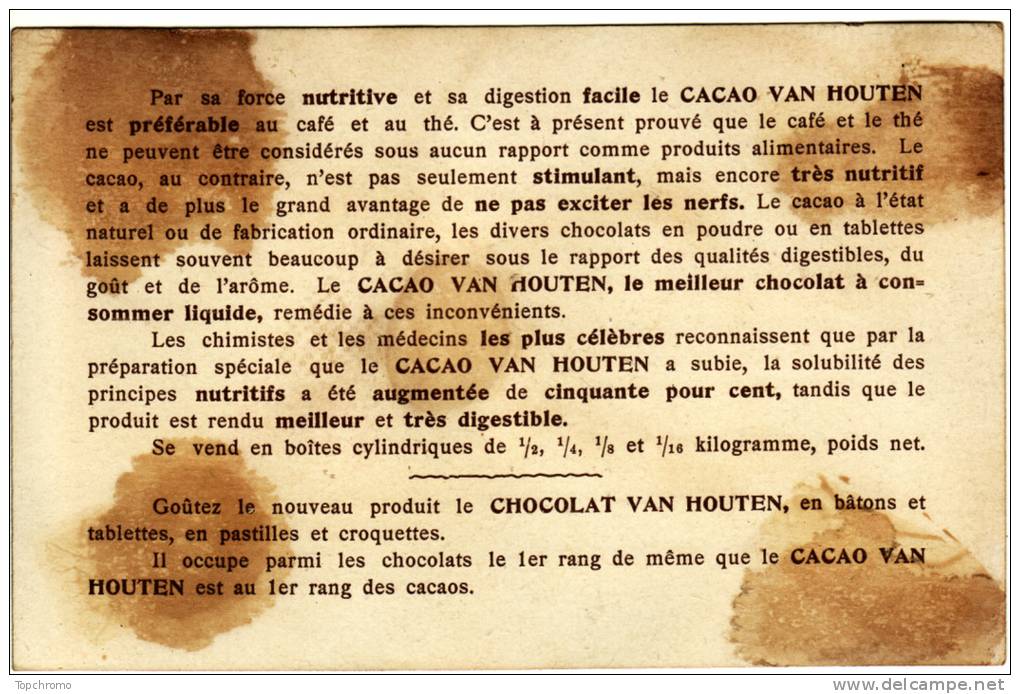 CHROMO Chocolat Van Houten Chasse à L'ours Chasseurs Fusils - Van Houten