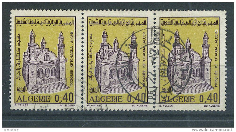 VEND TIMBRES D ´ ALGERIE N° 537 EN BANDE DE 3 + 3 ANNEAUX DE LUNE !!!! - Algerije (1962-...)