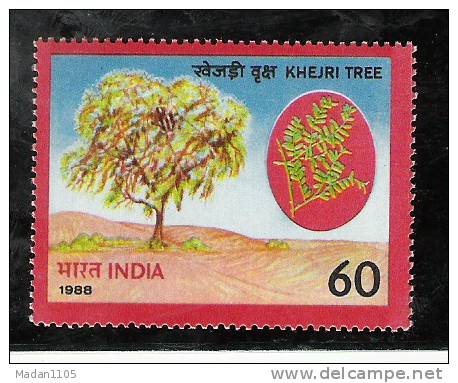 India, 1988,  World Environment Day,  Khejri Tree,  MNH,  (**) - Alberi