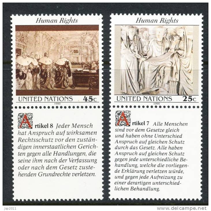 UN New York 1990 Michel 606-607 With Ornamental Fields, MNH** - Neufs