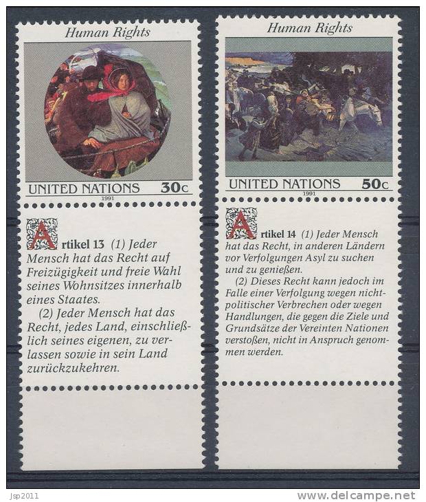 UN New York 1991 Michel 623-624 With Ornamental Fields, MNH** - Neufs