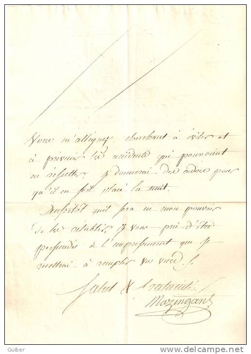 Lettre Manuscrite Avec Superbe Vignette Emblematique Armée Du Nord 24 Nov. 1796 Autographe Mazingrand - Historische Dokumente