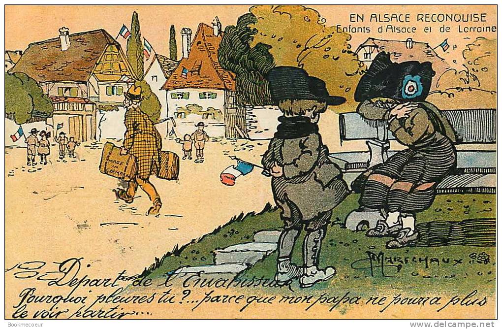 EN  ALSACE RECONQUISE  ENFANTS D´ALSACE ET DE LORRAINE   (3 Cartes) - Humoristiques