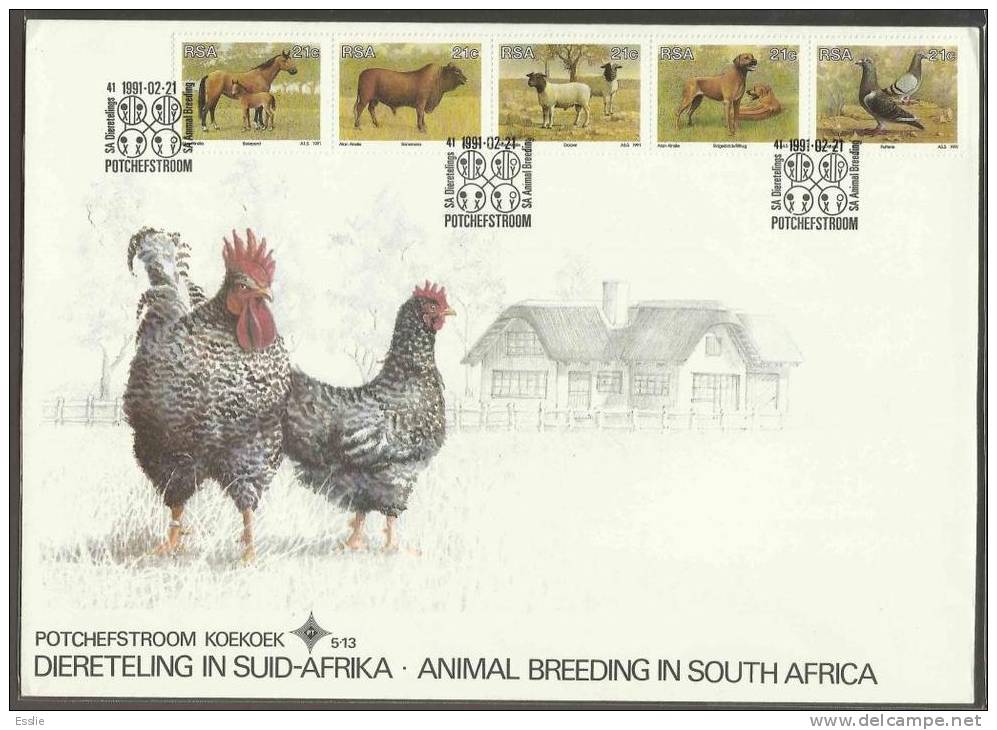 South Africa FDC 5.13 -1991 Animal Breeding In South Africa - Briefe U. Dokumente