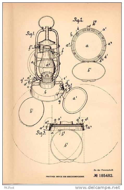 Original Patentschrift - K. Götzelmann In Eberbach A.N., 1906 , Sturmlaterne , Signallaterne , Laterne , SOS !!! - Luminaires & Lustres