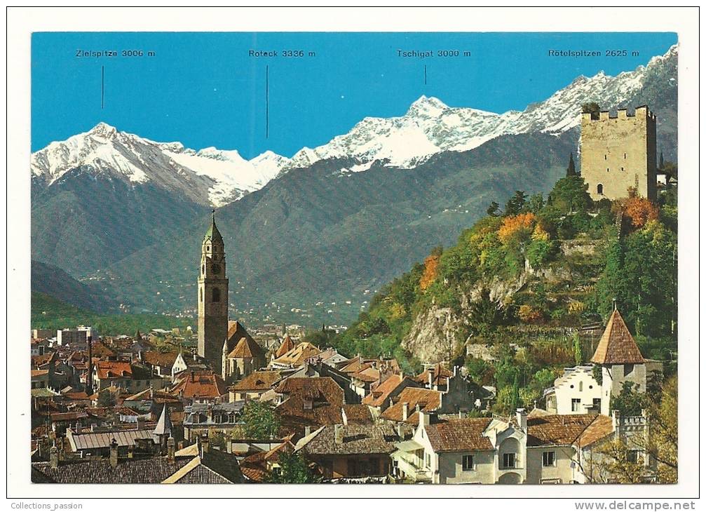 Cp, Italie, Merano, Panorama Gegen Teselgruppe - Merano