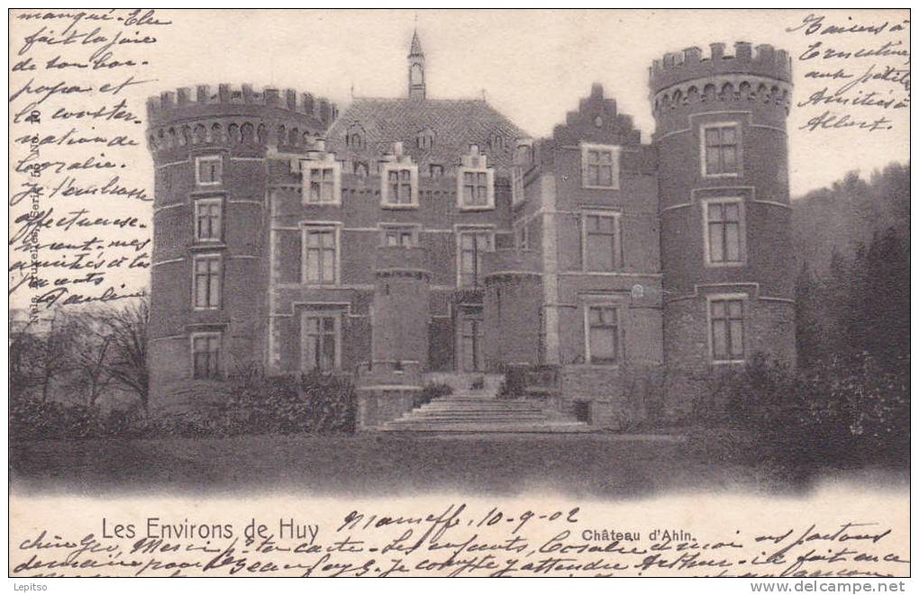 HUY  Chateau D'AHIN  ACP  écrite + Timbre  1902   Voir Scans - Huy