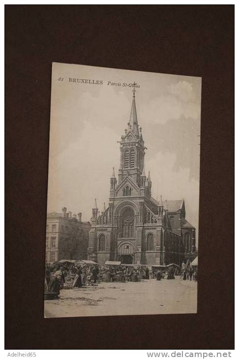 Bruxelles Parvis St-Gilles Marché Animée Ca 1910 - St-Gilles - St-Gillis