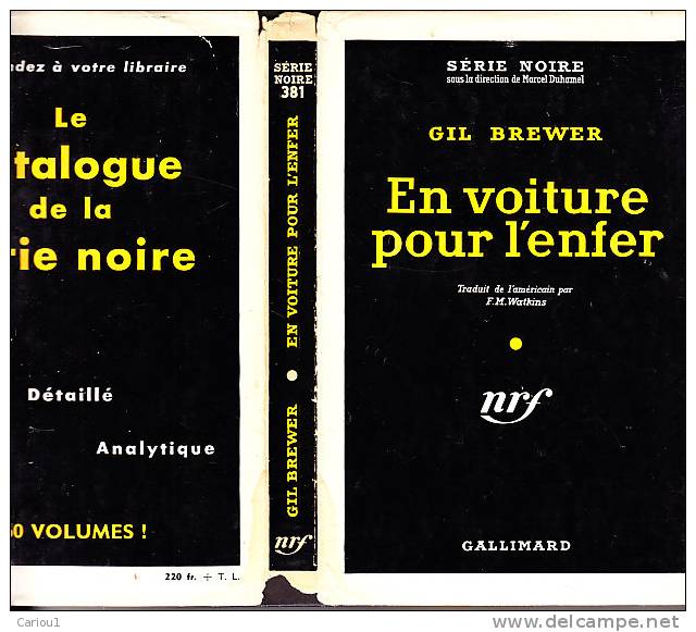 C1 Gil BREWER Voiture Pour Enfer 1957 SERIE NOIRE JAQUETTE Hell S Our Destination - Série Noire