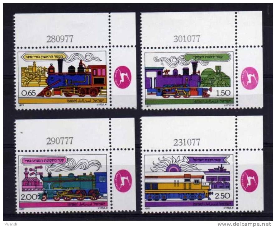 Israel - 1977 - Railways In The Holy Land - MNH - Neufs (avec Tabs)