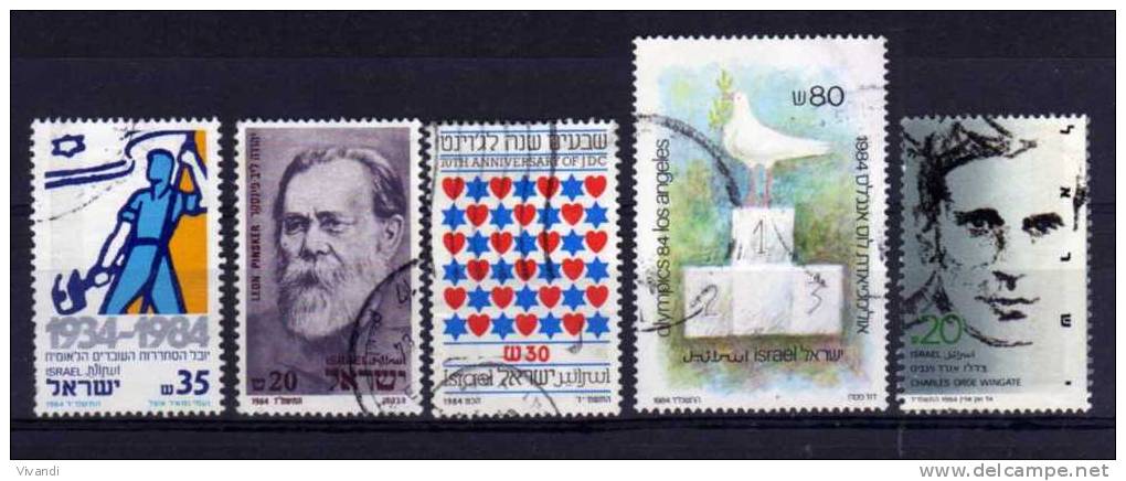 Israel - 1984 - 5 Single Stamp Issues - Used - Usados (sin Tab)