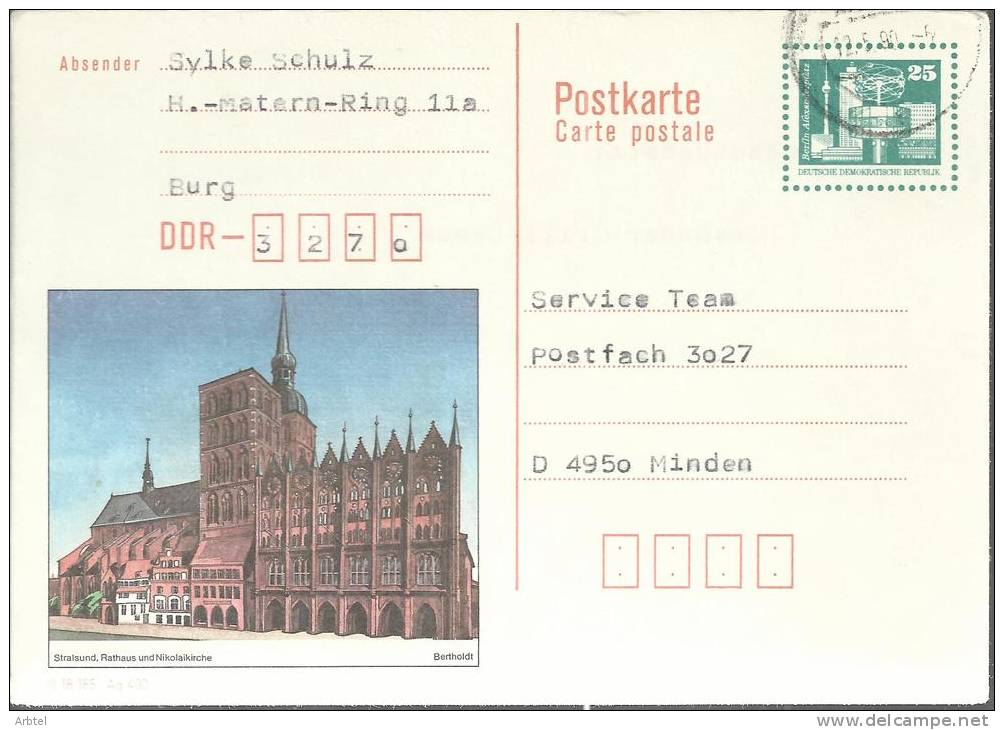 ALEMANIA DDR ENTERO POSTAL BERTHOLDT - Cartoline - Usati