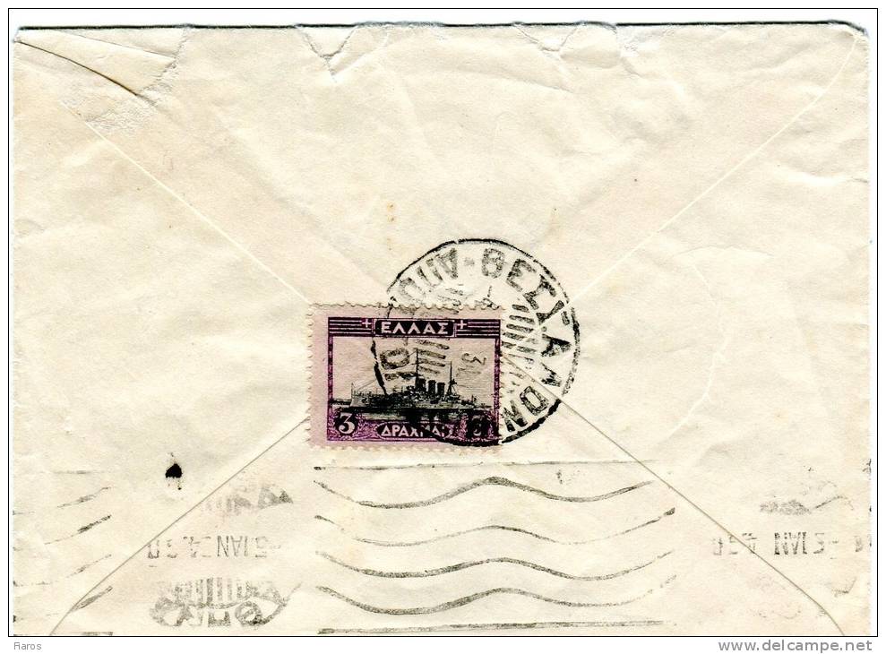 Greece- Cover Posted From Thessaloniki [4.1.1934 XX, Arr. 5.1 Machine] To Lawyer/Athens - Storia Postale