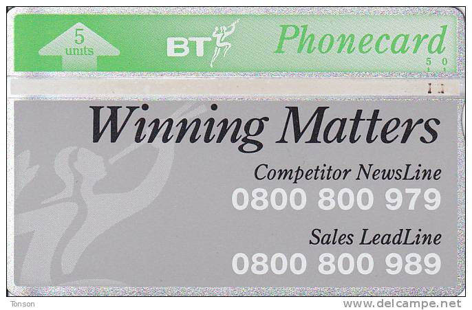 United Kingdom, BTI-051, Winning Matters.  CN : 2324E  Catalogued At £8 - BT Edición Interna