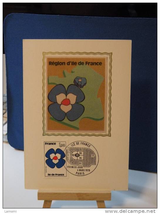 FDC - Région Ile De France - Paris - 4.3.1978 Cote 1,80 € (2013) Carte Maxi - 1970-1979