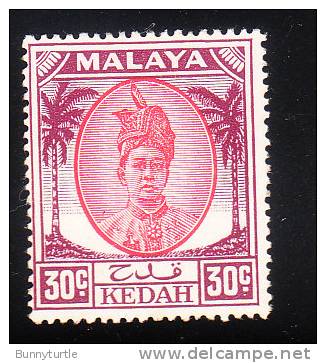 Malaya Kedah 1950-55 Sultan Tungku Badlishah Mint Hinged - Kedah
