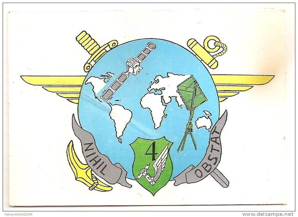 Militaria - Régiment Au Tchad  N'djamena Carte Double Insigne Devise , Description De La Vie La Bas ça Craint ! - Régiments