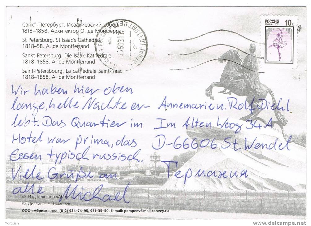 2999. Postal SAN PETERSBURG (Rusia) 1993 - Covers & Documents