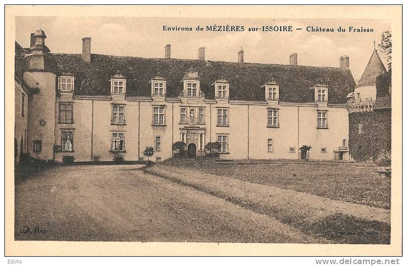 -87- MEZIERES SUR ISSOIRE  Château De Fraisse - écrite TTB - Meziere Sur Issoire