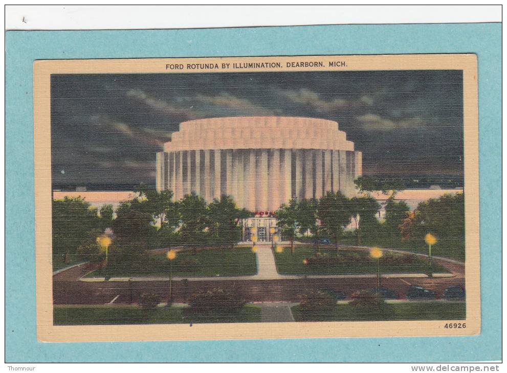 DEARBORN  -  FORD ROTUNDA BY ILLUMINATION  -  1944  - BELLE CARTE  - - Dearborn