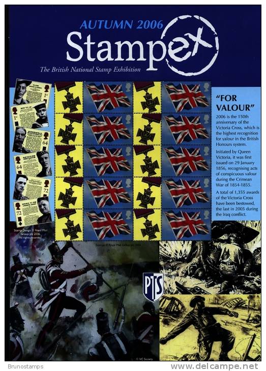 GREAT BRITAIN - 2006  SMILERS SHEET  STAMPEX AUTUMN - VICTORIA CROSS - Feuilles, Planches  Et Multiples
