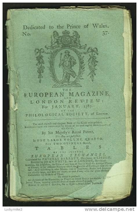 "The European Magazine And London Review For January 1785".  Balloon Interest. - Literary