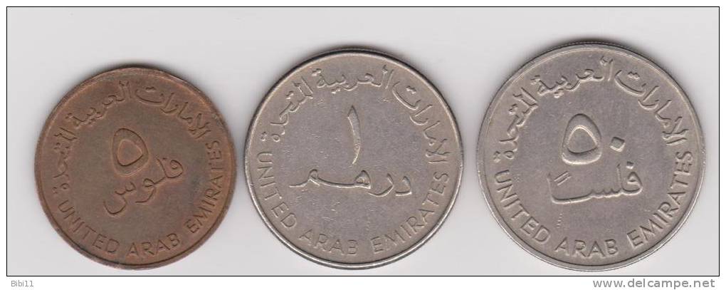 EMIRATS ARABES UNIS .1 DIRHAM AH 1419 - 50 FILS AH 1393 &  5 FILS AH 1393 - Emirats Arabes Unis