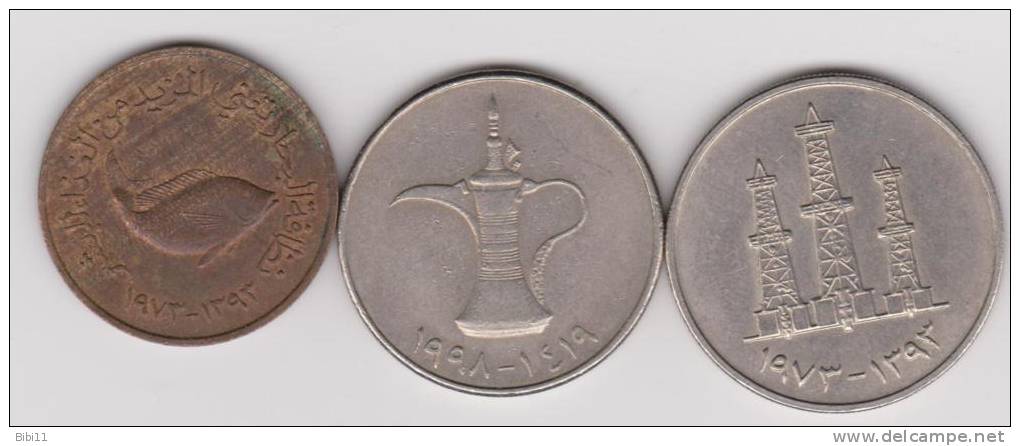 EMIRATS ARABES UNIS .1 DIRHAM AH 1419 - 50 FILS AH 1393 &  5 FILS AH 1393 - Emirats Arabes Unis