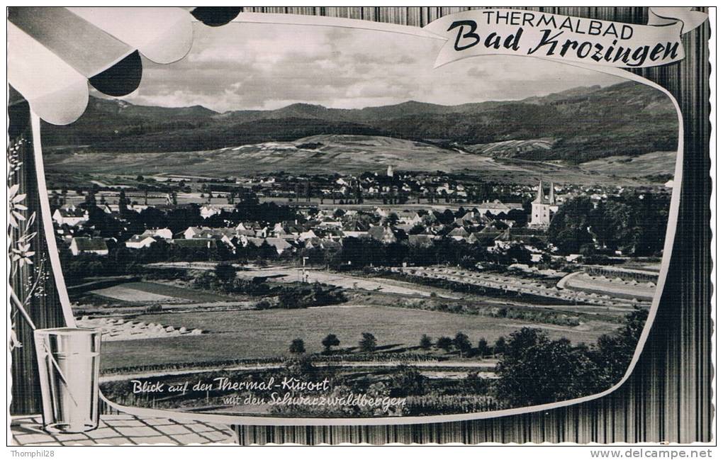 BAD KROZINGEN - THERMALBAD - Blick Aùf Thermal-Kurort Mit Den Schwarzwaldbergen - Carte Petit Format Neuve, 2 Scans - Bad Krozingen