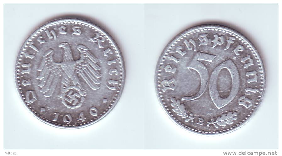 Germany 50 Reichspfennig 1940 B WWII Issue - 50 Reichspfennig