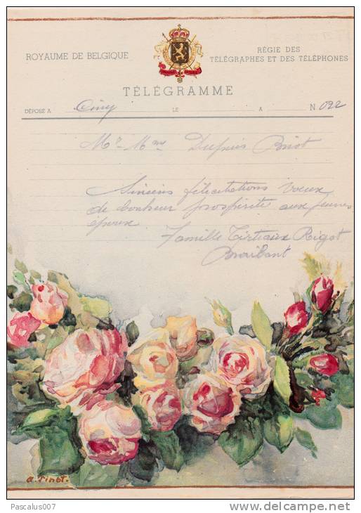 Tel - Vieux Papier - Télégramme Telegram B 08 Du 27-09-1945 Avec Cachet De Havelange Au Dos - Wedding