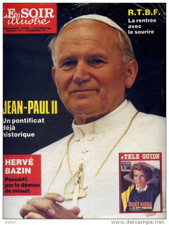 Le Soir Illustré N° 2938 Du 13 Octobre 1988 Jean-Paul II Bazin Nîmes Guyane Austin Mini Serge Lama Harnoncourt Chili - Collections