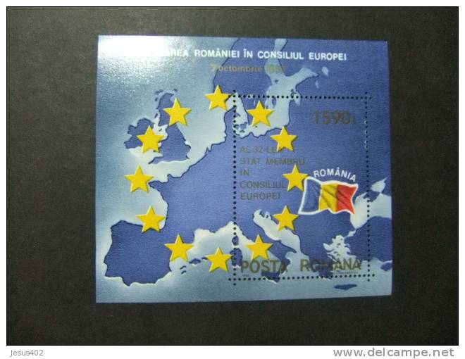 RUMANIA 1993  YV 231 **  BLOC  INCORPORACION DE RUMANIA A LA UNION EUROPEA - Europese Instellingen