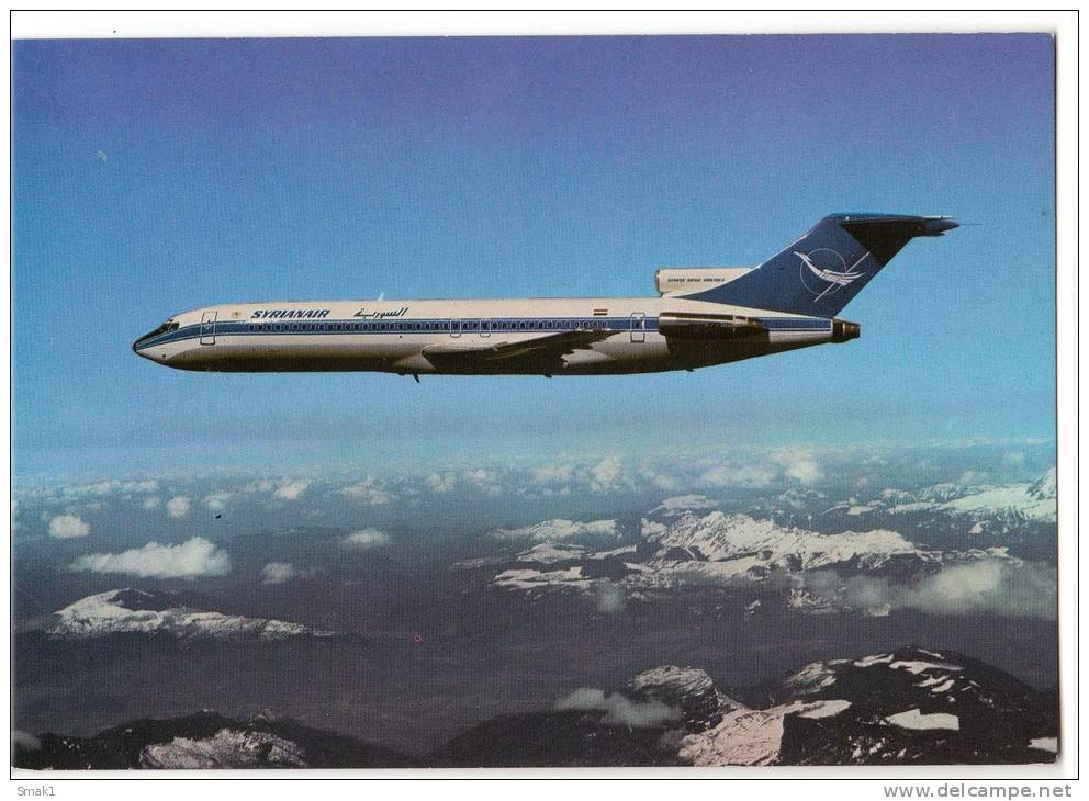 TRANSPORT AIRPLANE 727-200 SYRIANAIR SYRIA BIG CARD OLD POSTCARD - 1946-....: Moderne