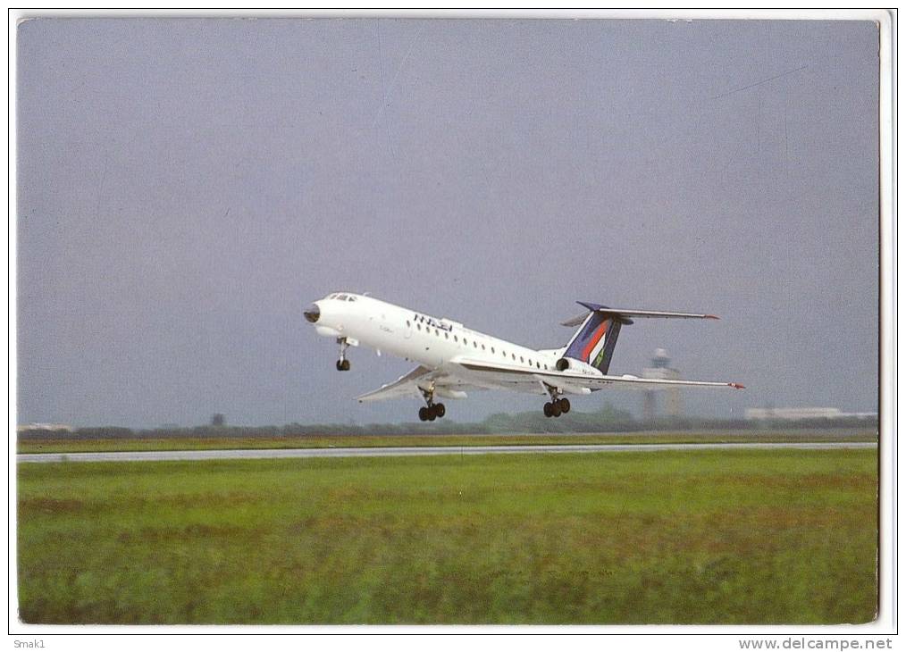 TRANSPORT AIRPLANE TU-134 AIRCRAFT MALEV HUNGARIAN AIRLINES HUNGARY BIG CARD OLD POSTCARD - 1946-....: Moderne