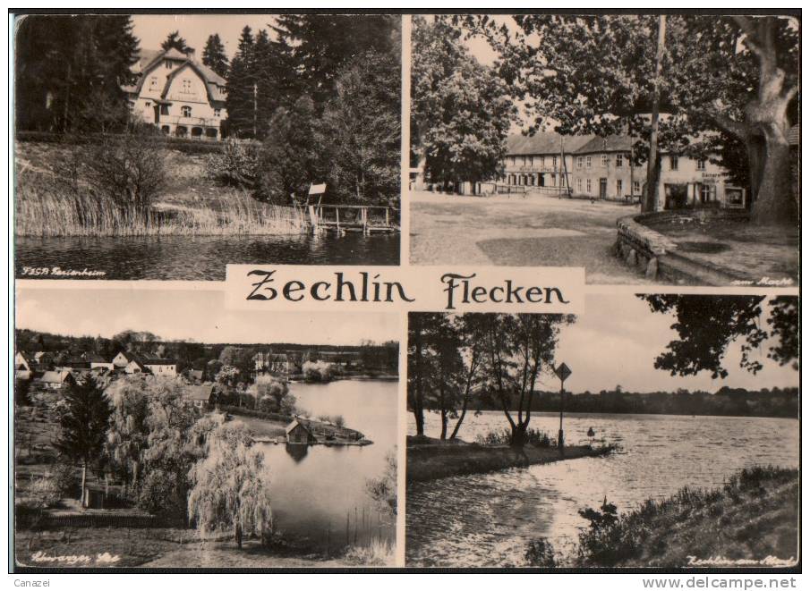AK Flecken Zechlin, FDGB-Heim, Markt, Schwarzer See, Gel, 1961 - Zechlin
