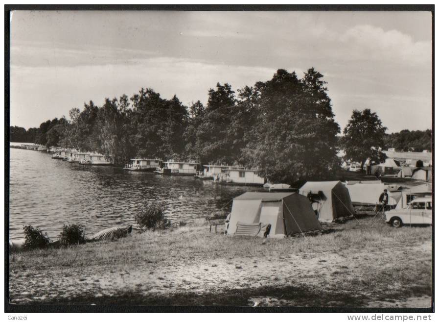 AK Flecken Zechlin, Wohnboote Und Zeltplatz, Gel, 1975 - Zechlin