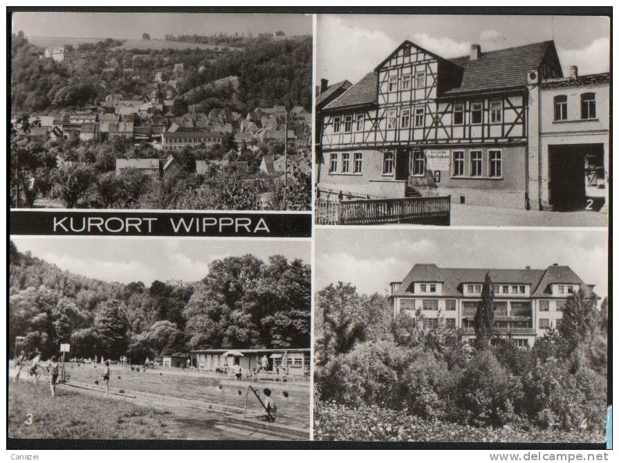 AK Wippra/Hettstedt, Gaststätte Schieferhaus, Bad, Kinderkrankenhaus, Gel, 1983 - Sangerhausen
