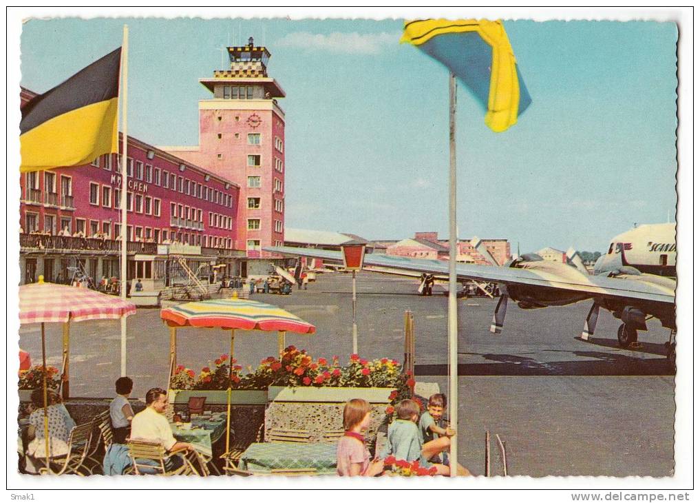 TRANSPORT AERODROME  RIEM MUNCHEN GERMANY BIG CARD OLD POSTCARD - Aerodrome