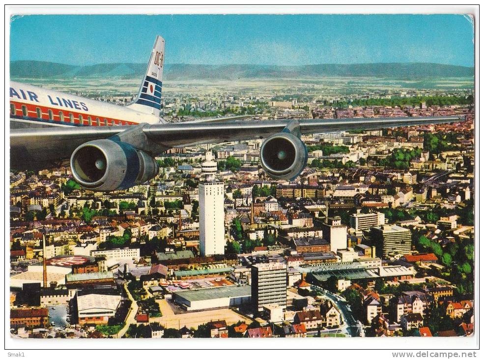 TRANSPORT AERODROME FRANKFURT AM MAIN CITY AND HENNINGER-TURM GERMANY BIG CARD OLD POSTCARD - Aerodrome