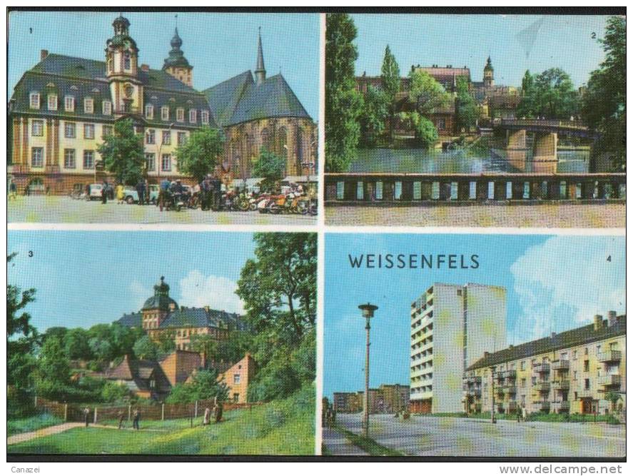 AK Weißenfels, Rathaus, Brücke Der DSF, Merseburger Straße, Gel, 1970 - Weissenfels