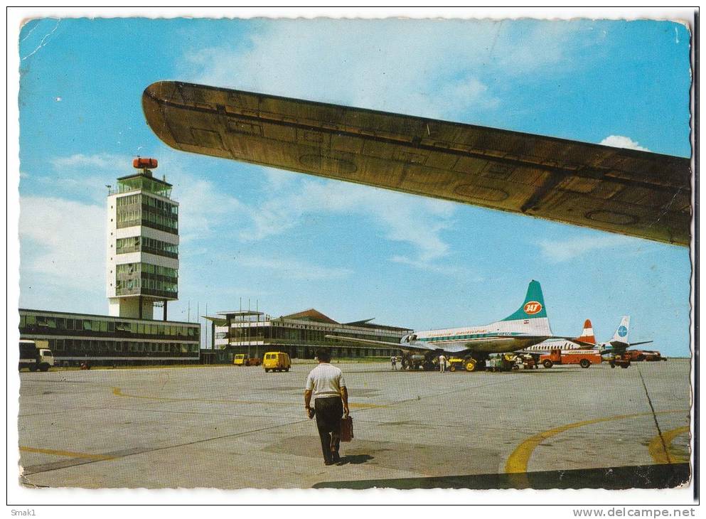 TRANSPORT AERODROME BEOGRAD SERBIA YUGOSLAVIA BIG CARD OLD POSTCARD 1970. - Aerodrome