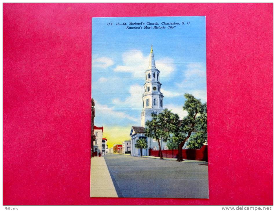 South Carolina > Charleston   St Michael's Church Linen  1952 Cancel====  ===== == = Ref  736 - Charleston