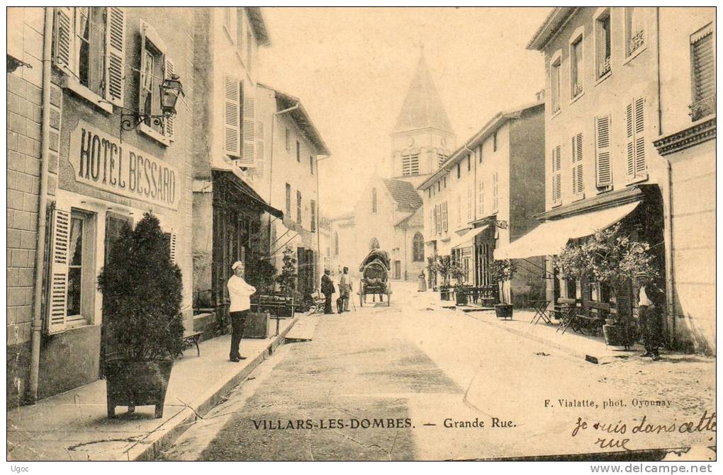 CPA - 01 - VILLARS-LES-DOMBES - Grande Rue - Hôtel BESSARD - 259 - Villars-les-Dombes