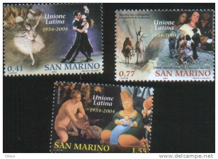 San Marino 2004  50° Unione Latina 3v  ** MNH - Neufs