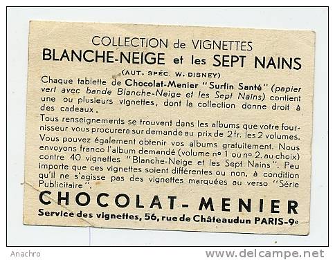Image BLANCHE NEIGE Et Les 7 NAINS N° 111 / Chocolat MENIER WALT DISNEY - Menier